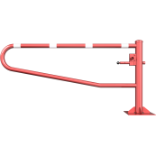 Swiveling gates | to be fixed by plugs, hot-dip galvanized and red coated with white reflecting rings | total width: 2000 mm | with triangular lock